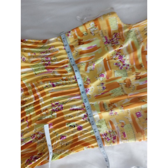 danny nicole dress Sheath Pleated Flowy Beach Scene Print Colorful 10P - Picture 6 of 10